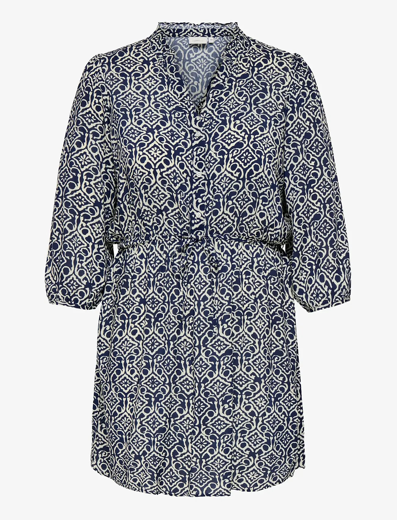 ONLY Carmakoma - CARASTINA 3/4 V-NECK ABK DRESS WVN ZL - sommarklänningar - night sky - 0