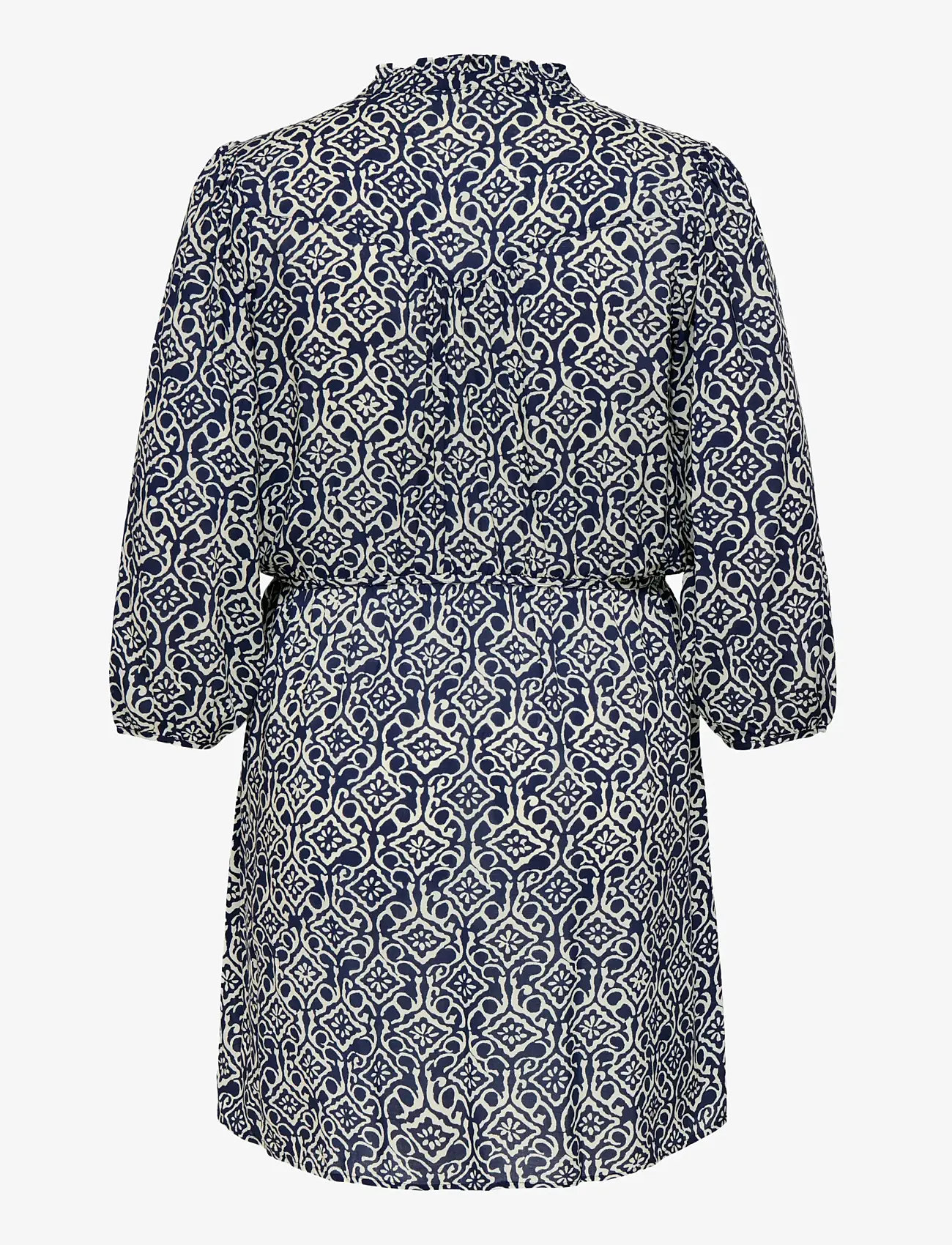 ONLY Carmakoma - CARASTINA 3/4 V-NECK ABK DRESS WVN ZL - sommarklänningar - night sky - 1