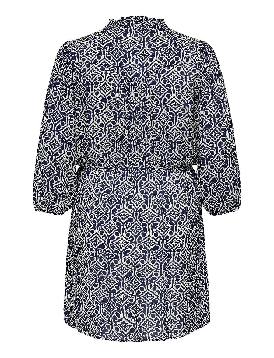 ONLY Carmakoma - CARASTINA 3/4 V-NECK ABK DRESS WVN ZL - sommarklänningar - night sky - 1