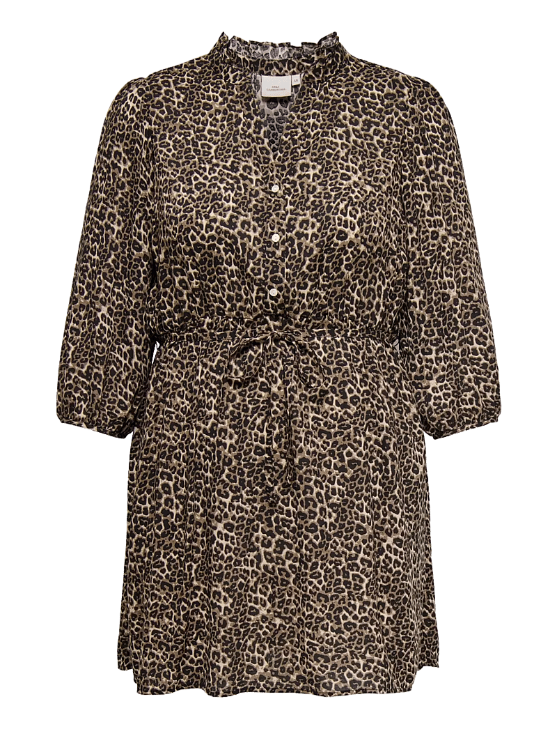 ONLY Carmakoma - CARASTINA 3/4 V-NECK ABK DRESS WVN ZL - sommerkleider - silver mink - 0