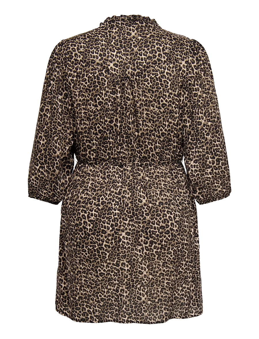 ONLY Carmakoma - CARASTINA 3/4 V-NECK ABK DRESS WVN ZL - sommarklänningar - silver mink - 1