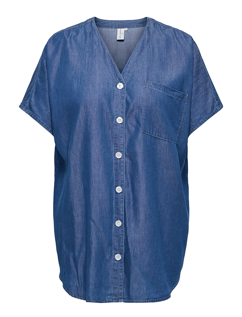 ONLY Carmakoma - CARBEA S/S TUNIC DNM GUA - tunikas - medium blue denim - 0
