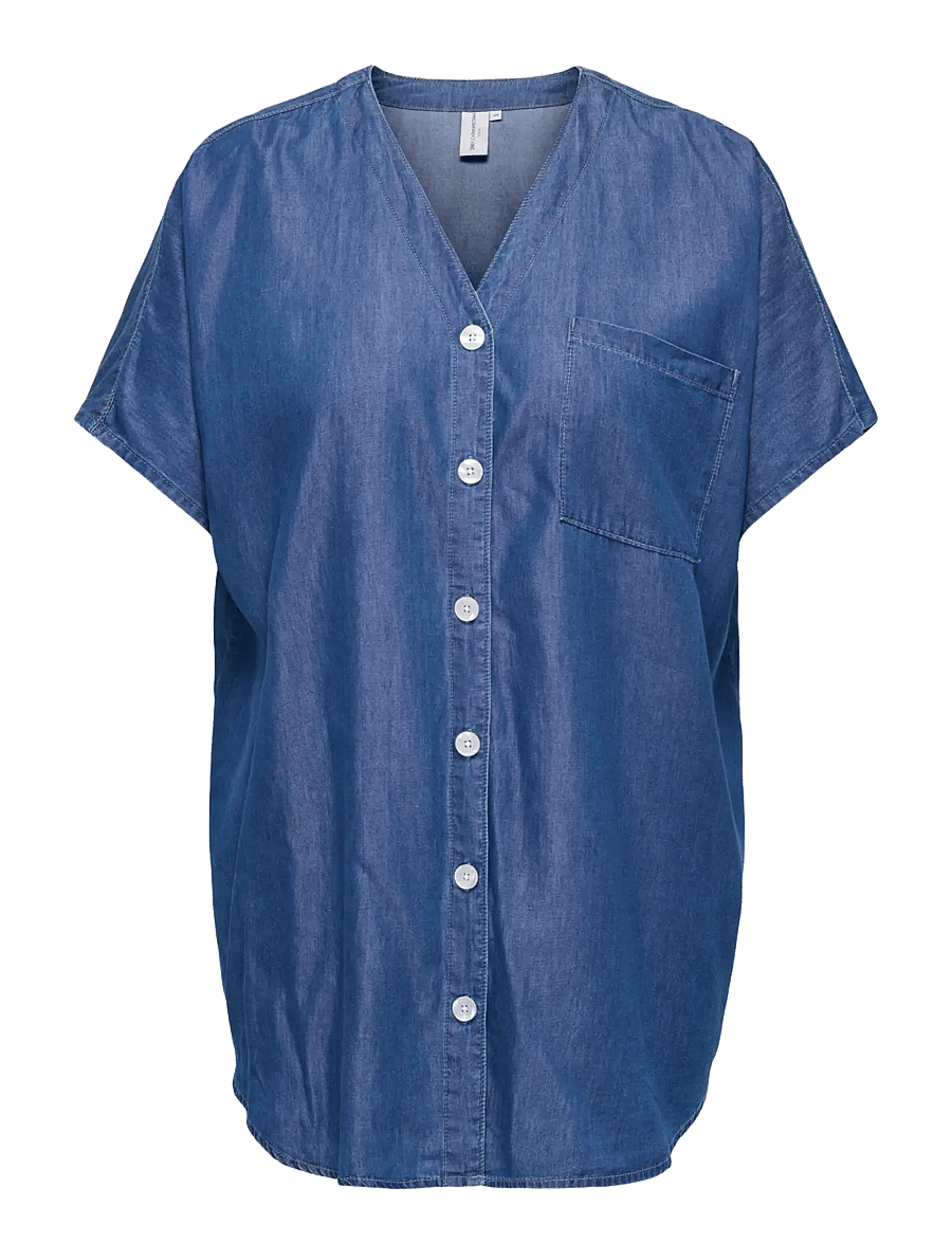 ONLY Carmakoma - CARBEA S/S TUNIC DNM GUA - tunikaer - medium blue denim - 0