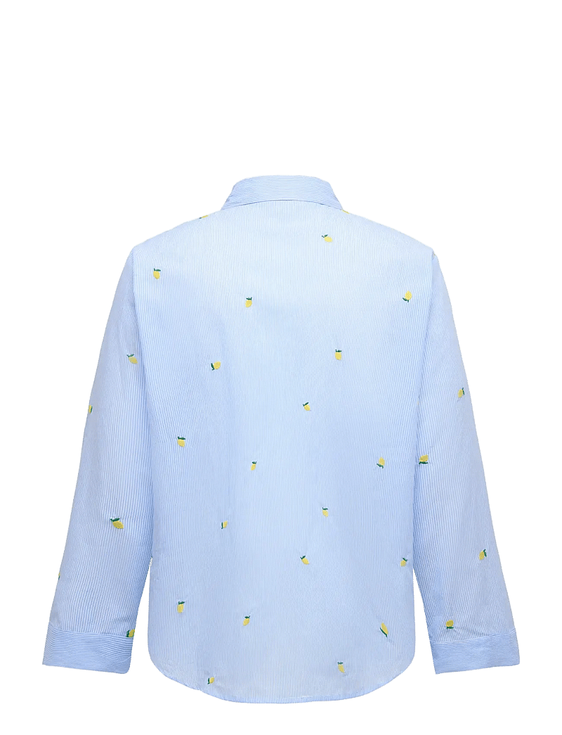 ONLY Carmakoma - CARNEW LINA GRACE LS EMB SHIRT WVN - langärmlige hemden - soft chambray - 1