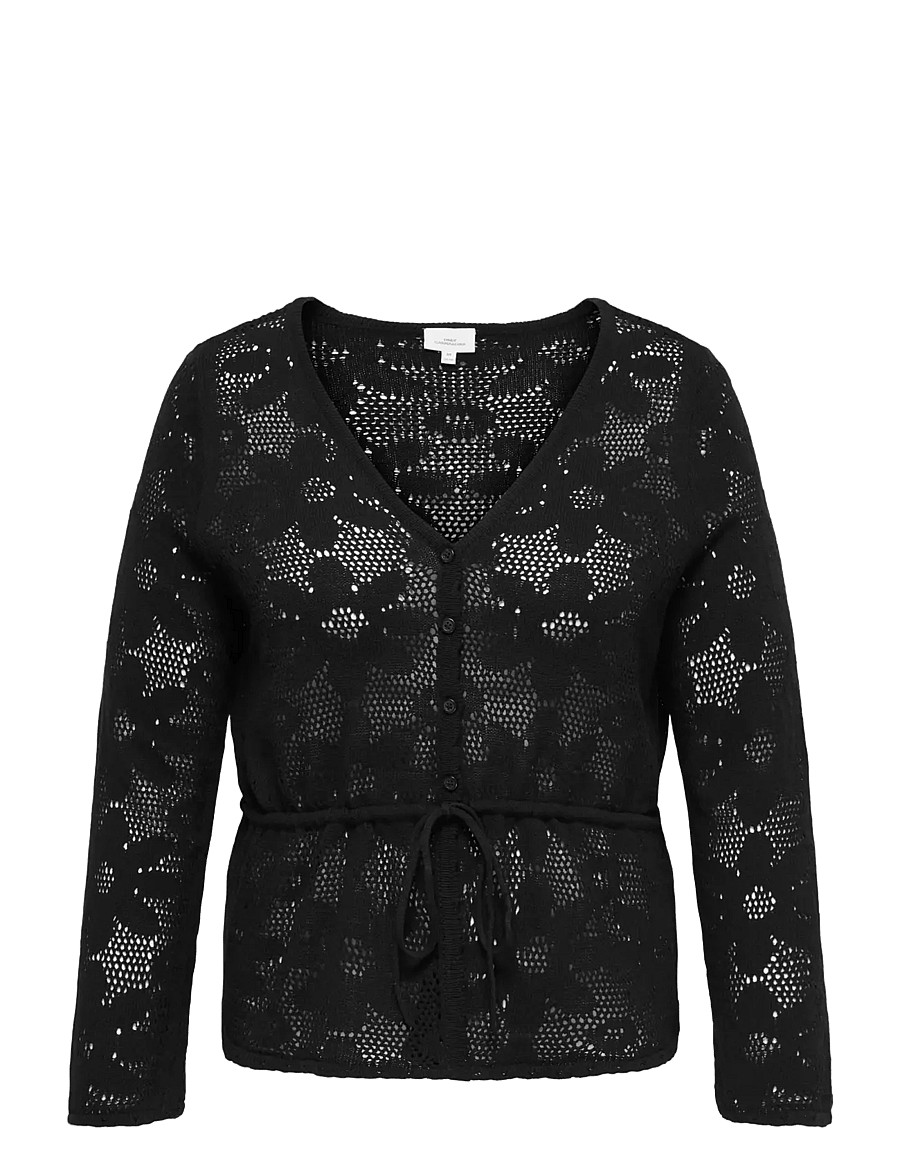 ONLY Carmakoma - CARISABELLA LIFE NEW LS FITTED CARDI KNT - gilets - black - 1