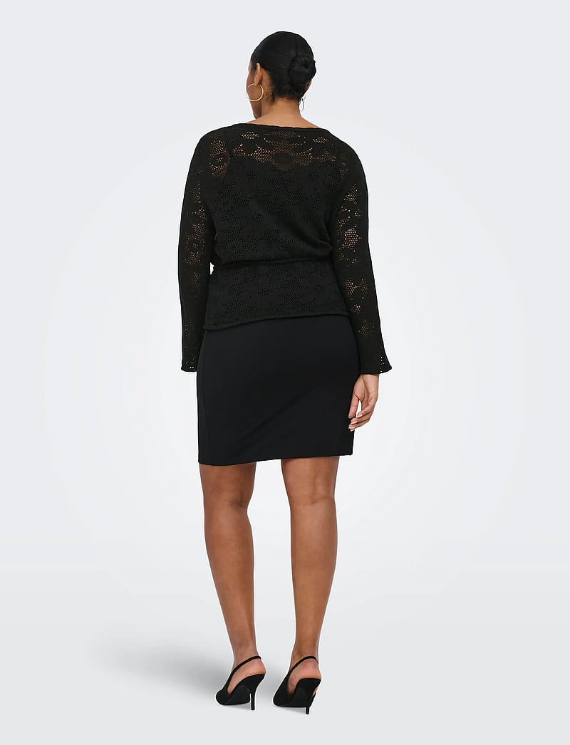 ONLY Carmakoma - CARISABELLA LIFE NEW LS FITTED CARDI KNT - cardigans - black - 3