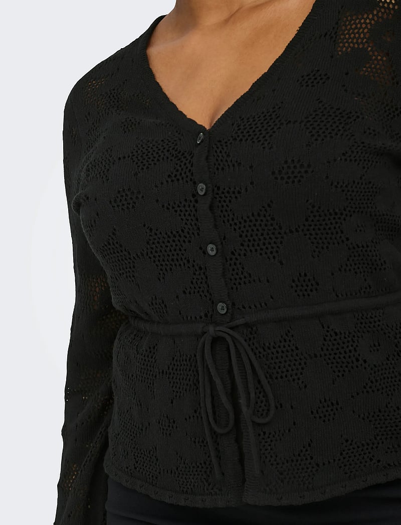 ONLY Carmakoma - CARISABELLA LIFE NEW LS FITTED CARDI KNT - cardigans - black - 4