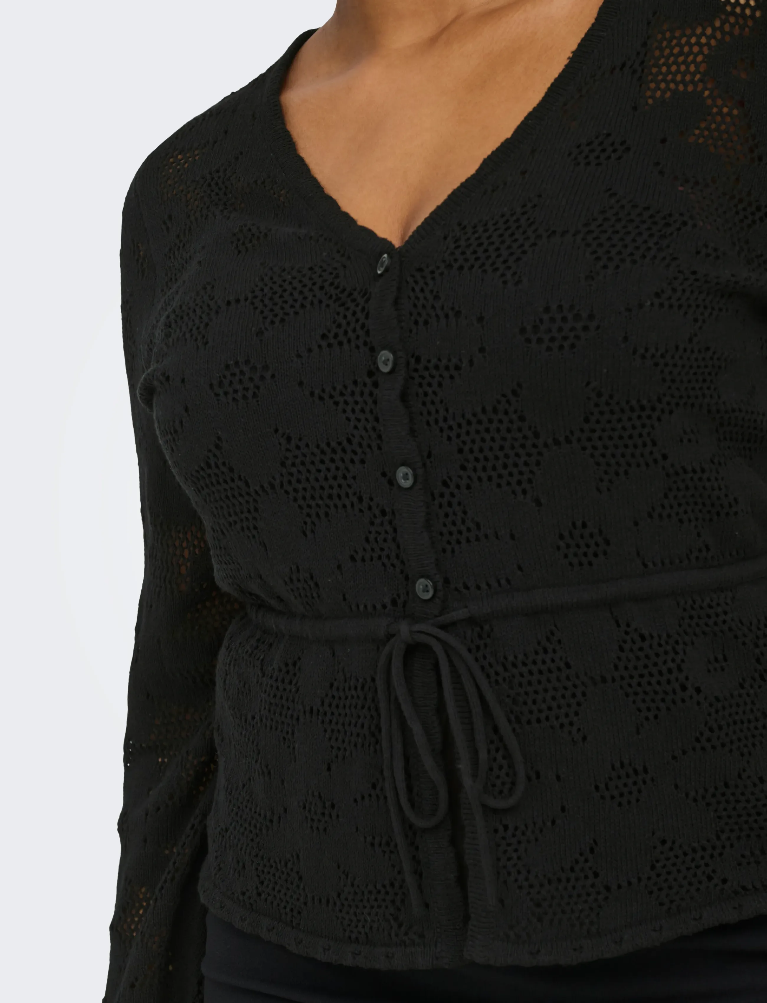 ONLY Carmakoma - CARISABELLA LIFE NEW LS FITTED CARDI KNT - gilets - black - 4