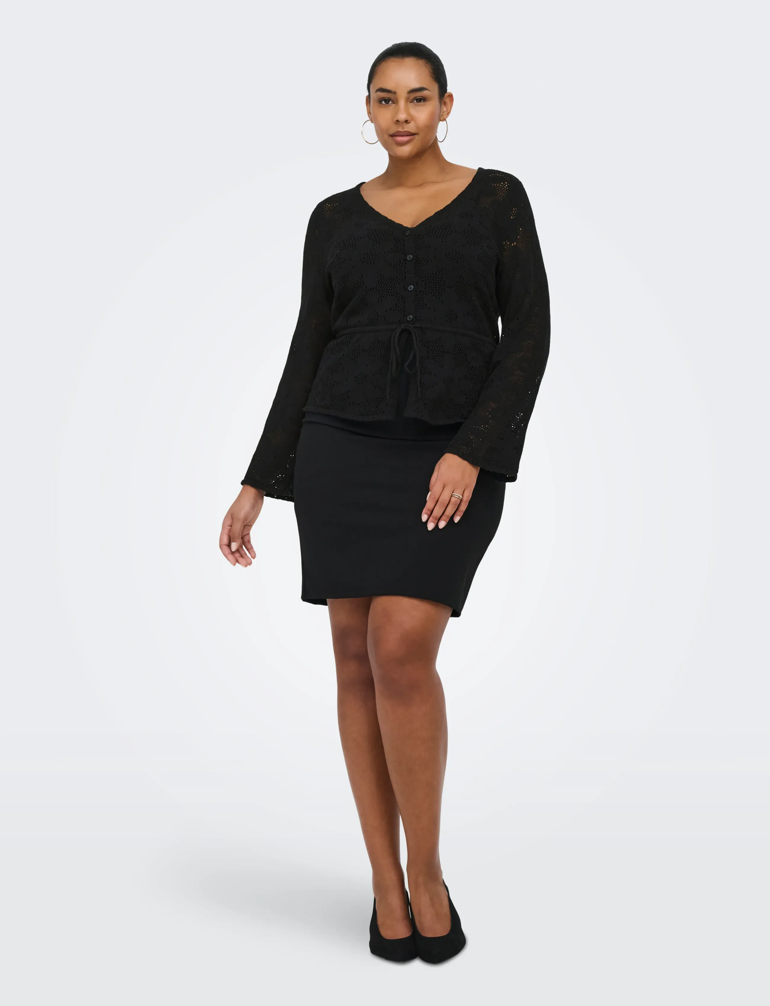 ONLY Carmakoma - CARISABELLA LIFE NEW LS FITTED CARDI KNT - gilets - black - 5