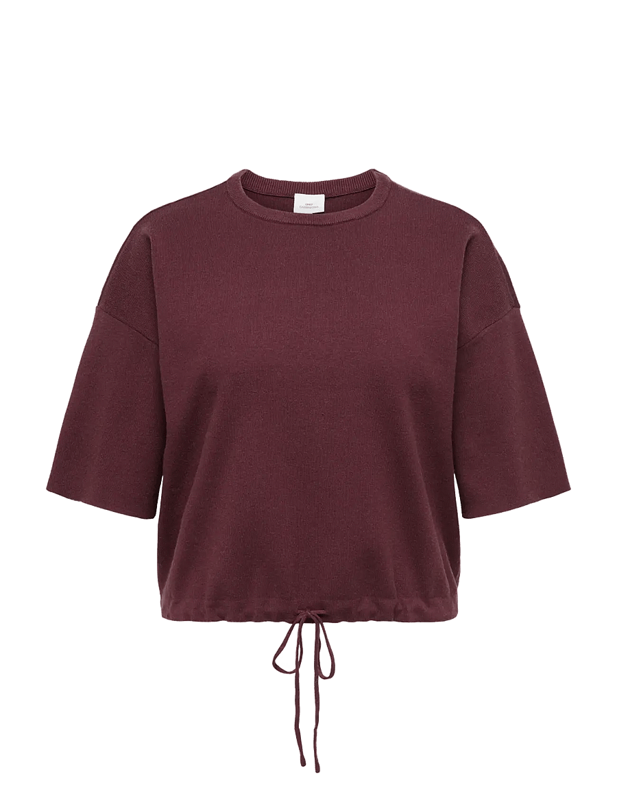 ONLY Carmakoma - CARSITERI SS LOOSE TIE O-NECK TOP KNT - t-shirts - fig - 0