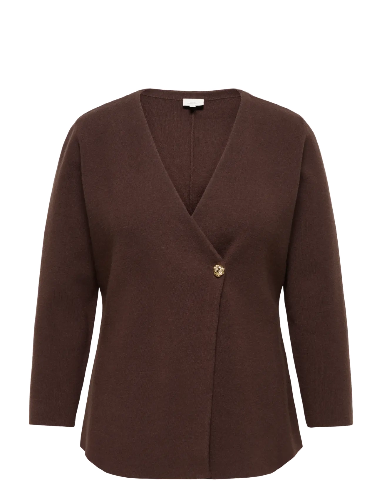 ONLY Carmakoma CARIBI LS FULL V-NECK CARDI KNT - Strickjacken - COFFEE BEAN / brown