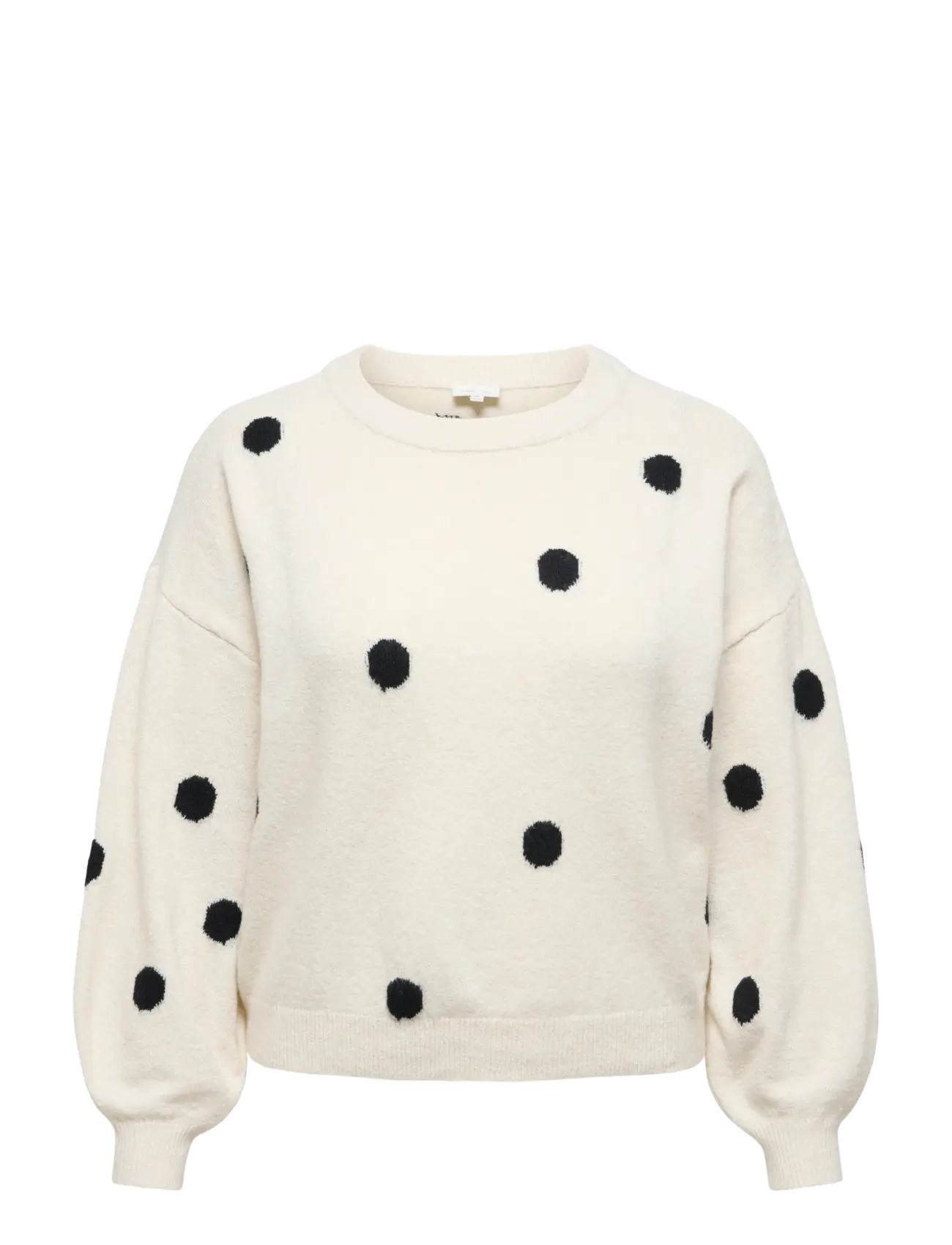 ONLY Carmakoma CARRICA LS DETAIL O-NECK KNT - Kudumid - BIRCH / cream