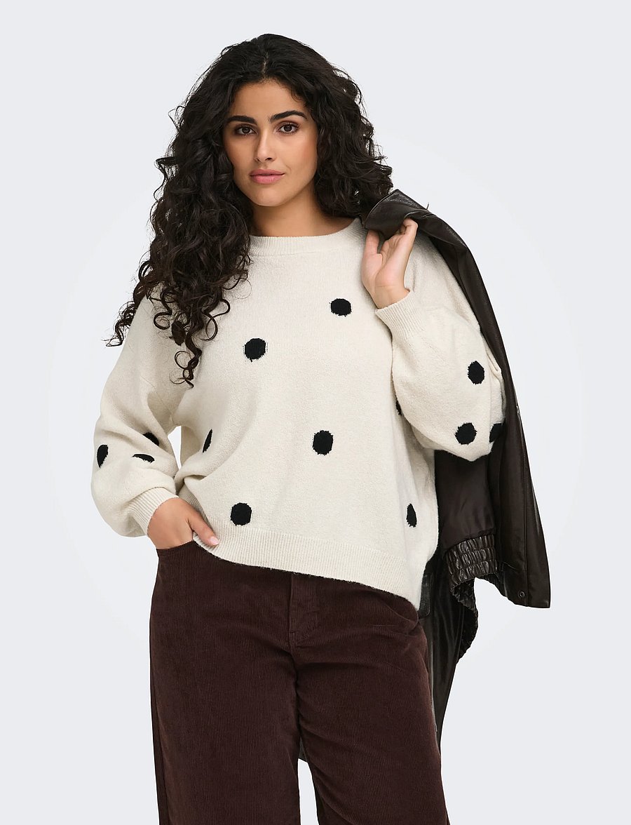 ONLY Carmakoma - CARRICA LS DETAIL O-NECK KNT - kampsunid - birch - 0