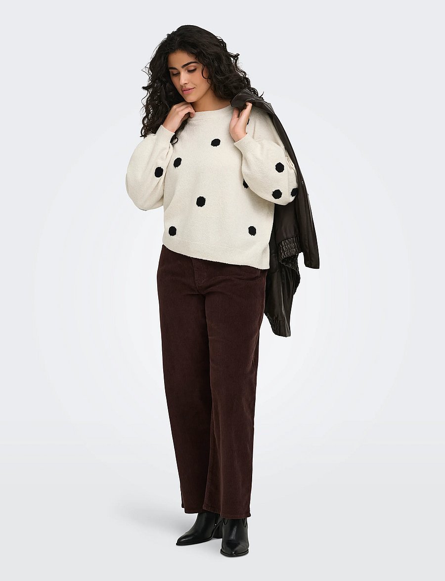 ONLY Carmakoma - CARRICA LS DETAIL O-NECK KNT - kampsunid - birch - 4