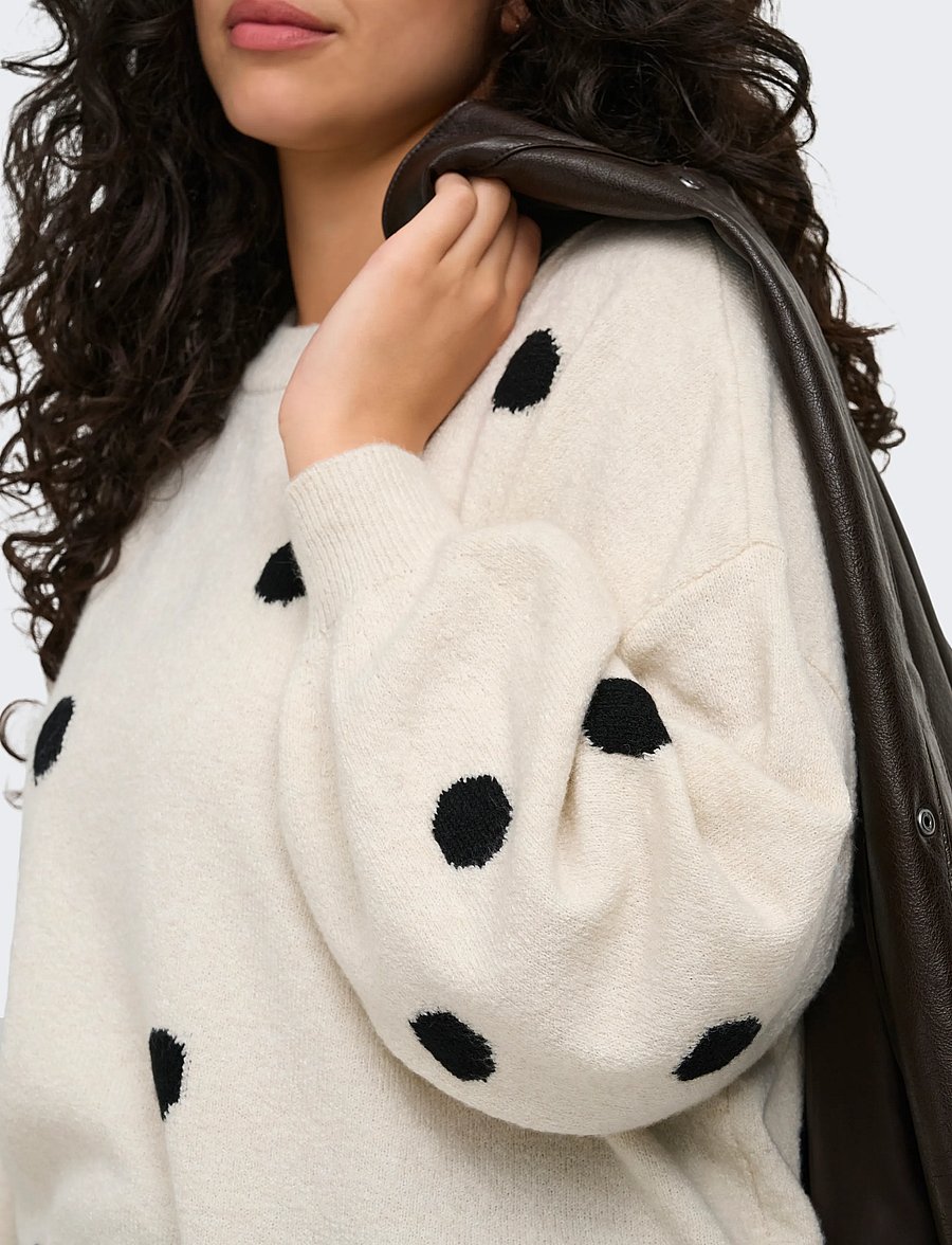 ONLY Carmakoma - CARRICA LS DETAIL O-NECK KNT - kampsunid - birch - 5