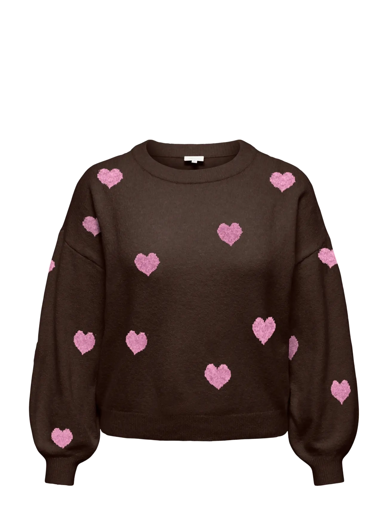 ONLY Carmakoma CARRICA LS DETAIL O-NECK KNT - Striktrøjer - COFFEE BEAN / brown