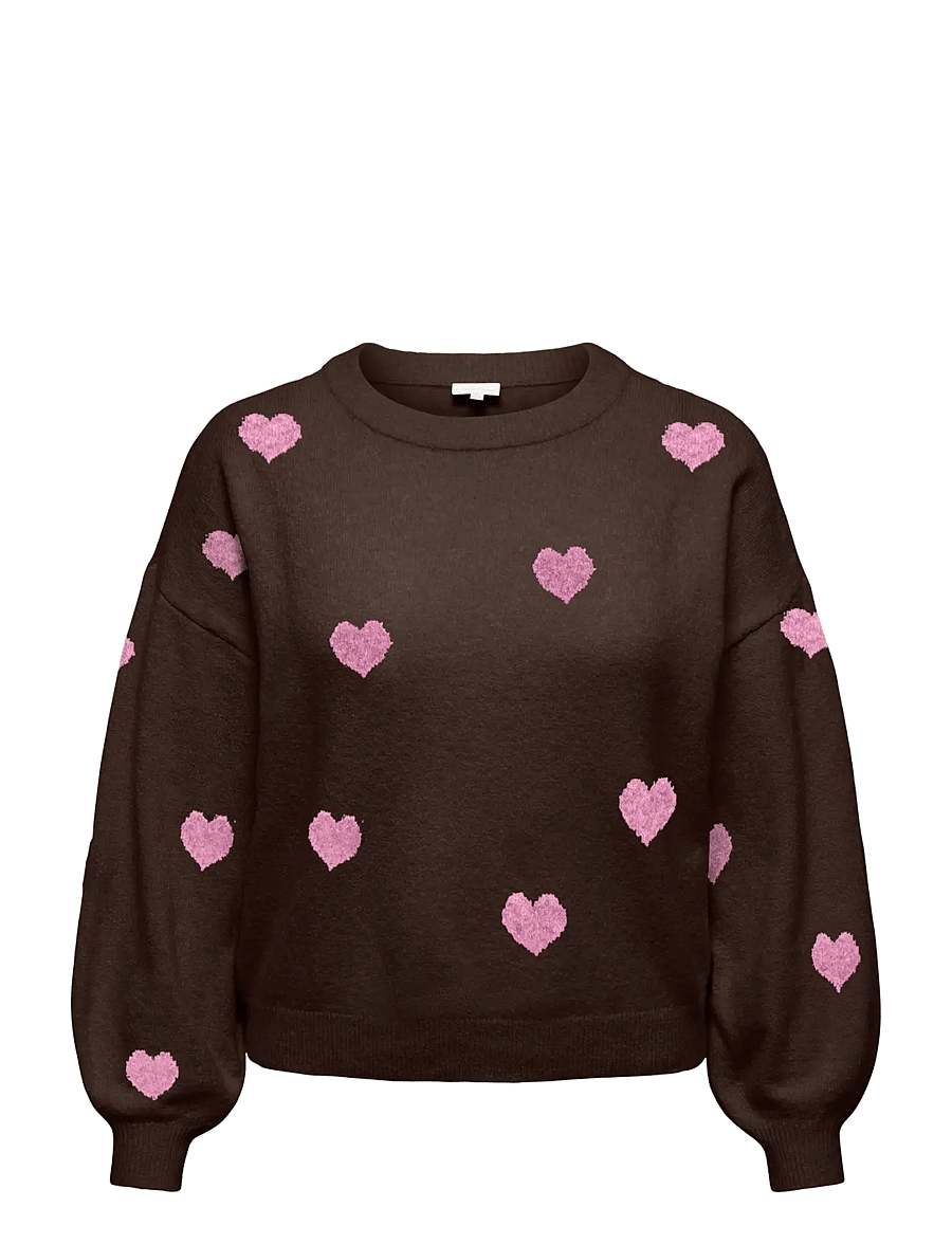 ONLY Carmakoma - CARRICA LS DETAIL O-NECK KNT - striktrøjer - coffee bean - 1