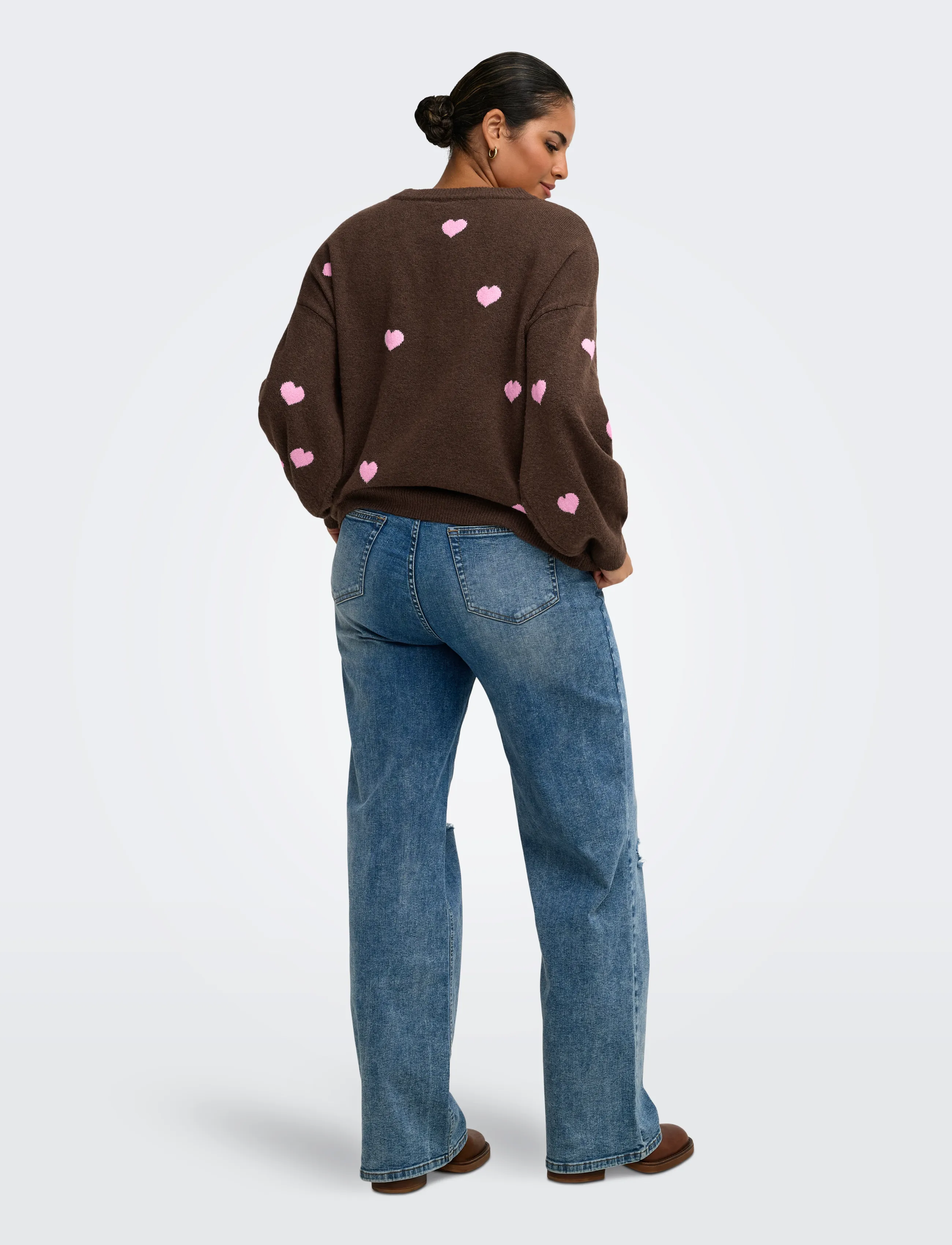 ONLY Carmakoma - CARRICA LS DETAIL O-NECK KNT - striktrøjer - coffee bean - 3