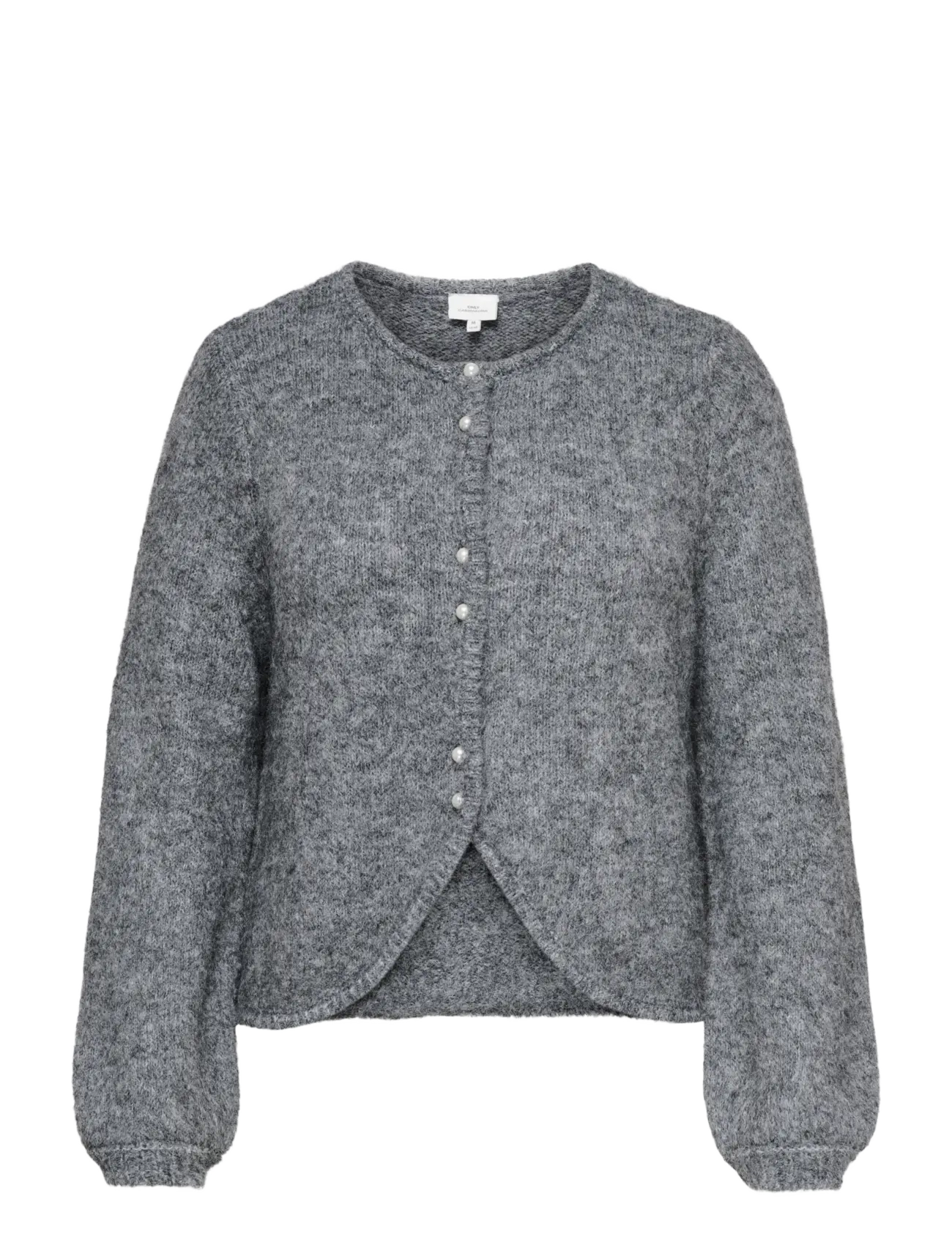ONLY Carmakoma CARZAGGIE BUTTON ONECK CARDI KNT - Transitional Layering - DARK GREY MELANGE / grey