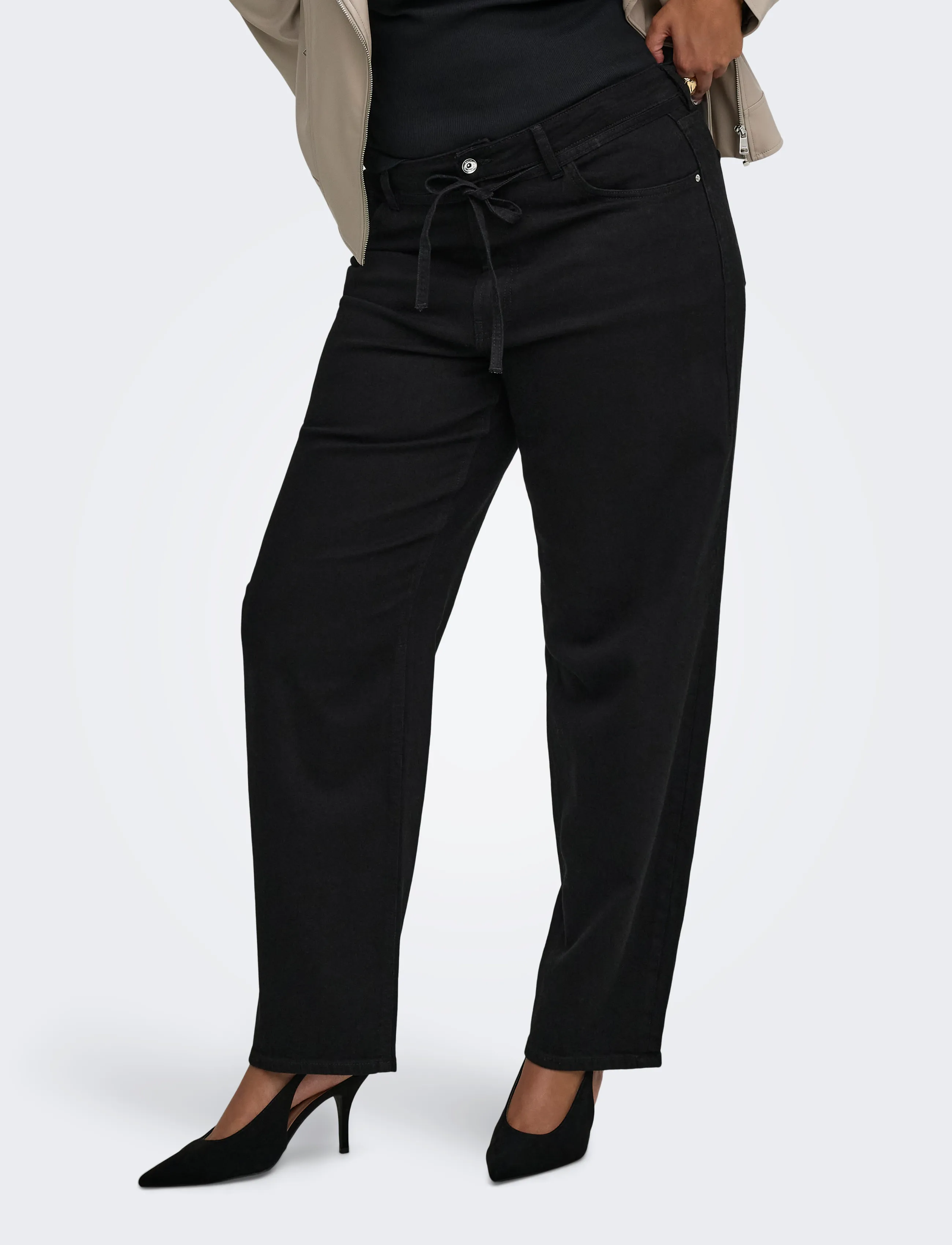 ONLY Carmakoma CARGIANNA MW STRAIGHT AZ756 DNM NOOS - Denim - BLACK DENIM / black
