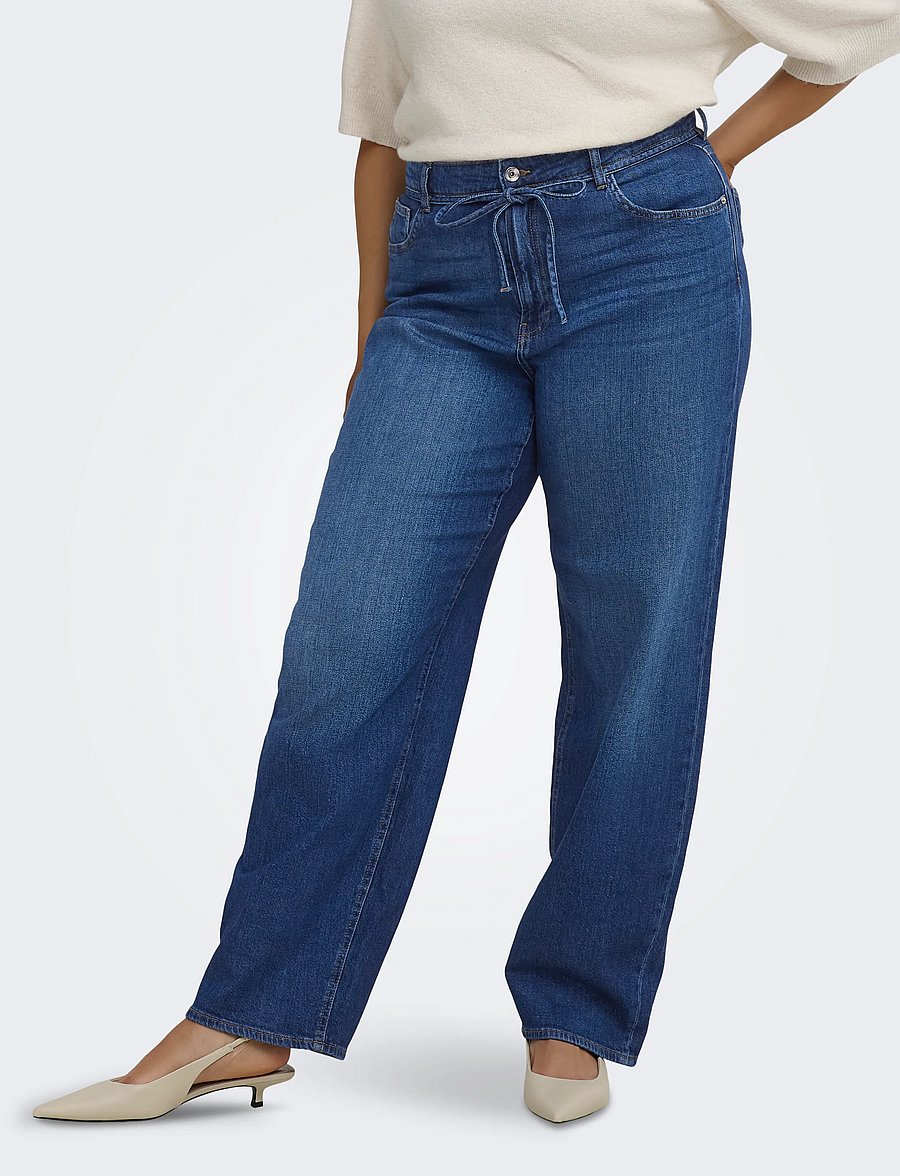 ONLY Carmakoma - CARGIANNA MW STRAIGHT DNM BOX NOOS - sirge säärega teksad - dark blue denim - 0