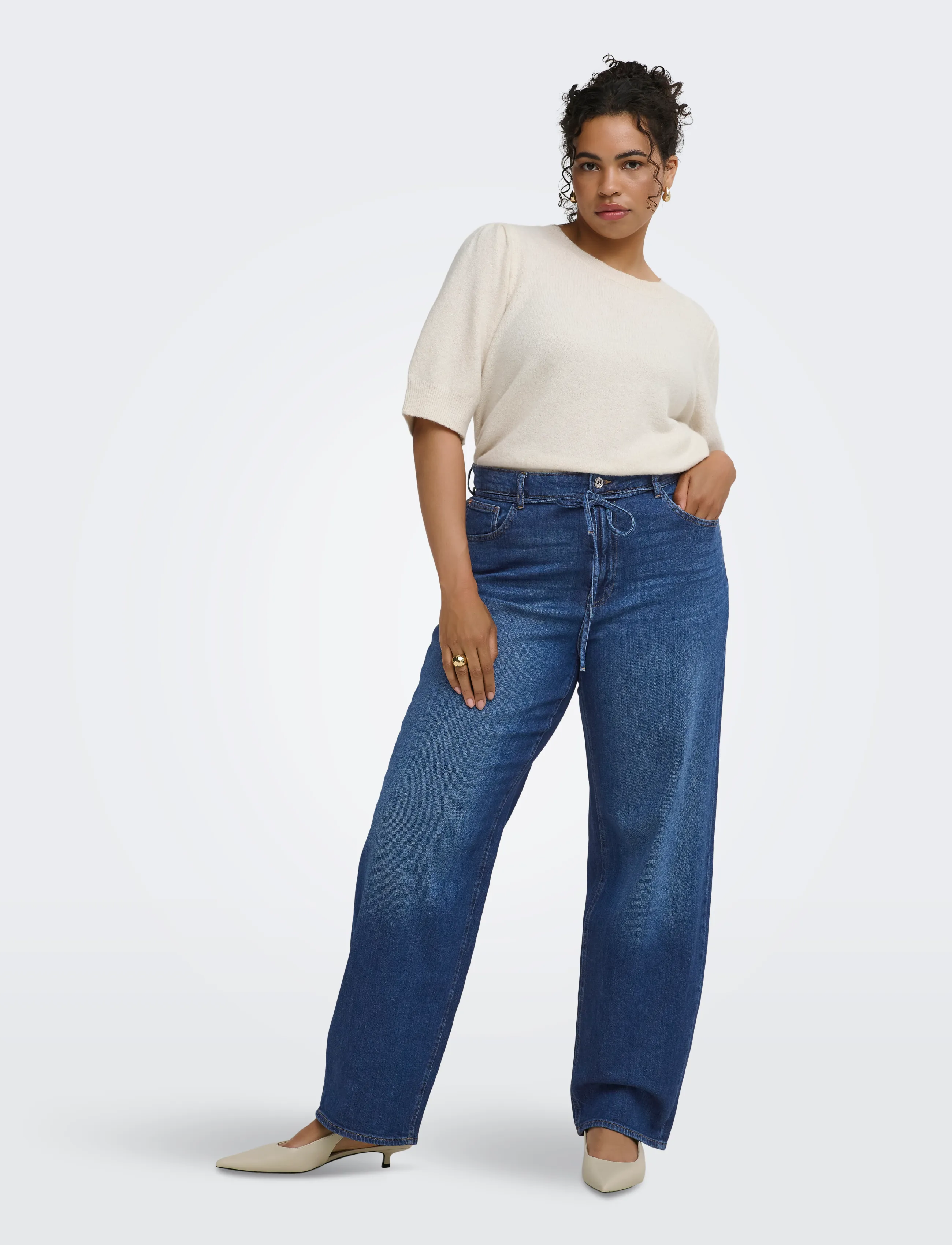 ONLY Carmakoma - CARGIANNA MW STRAIGHT DNM BOX NOOS - sirge säärega teksad - dark blue denim - 4