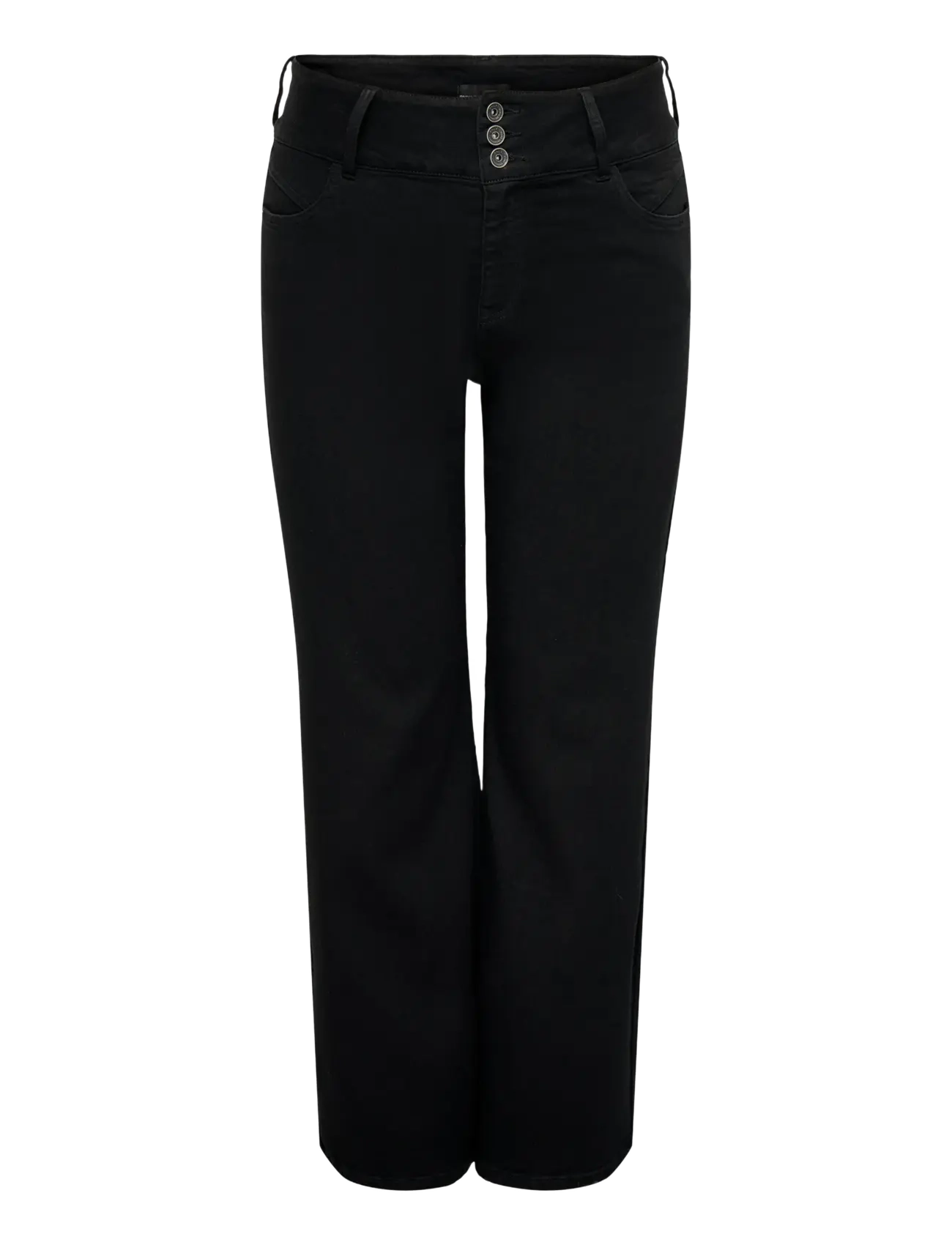 ONLY Carmakoma - CARANNA HW WIDE BLACK DNM NOOS - brede jeans - black denim - 1