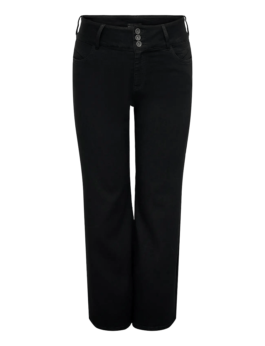 ONLY Carmakoma - CARANNA HW WIDE BLACK DNM NOOS - brede jeans - black denim - 1