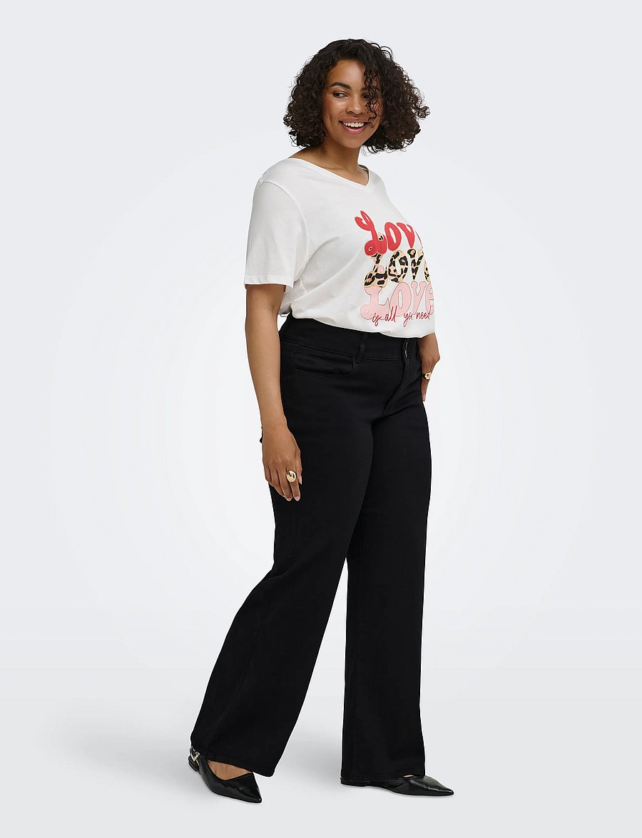ONLY Carmakoma - CARANNA HW WIDE BLACK DNM NOOS - brede jeans - black denim - 4