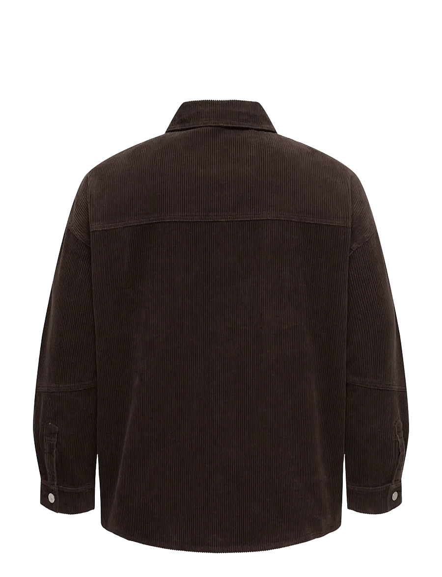 ONLY Carmakoma - CARTIGGY L/S CORD SHACKET PNT NOOS - overshirts - ganache - 2