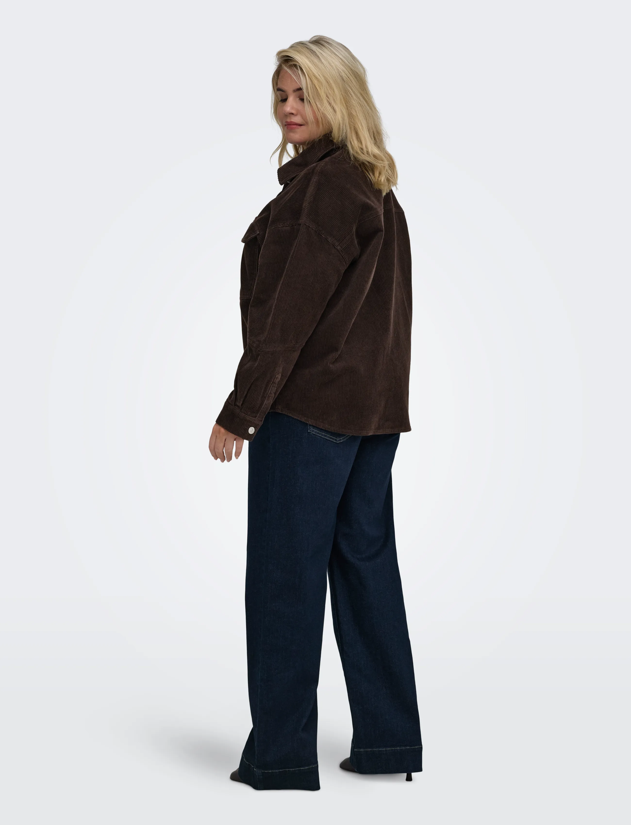 ONLY Carmakoma - CARTIGGY L/S CORD SHACKET PNT NOOS - overshirts - ganache - 3