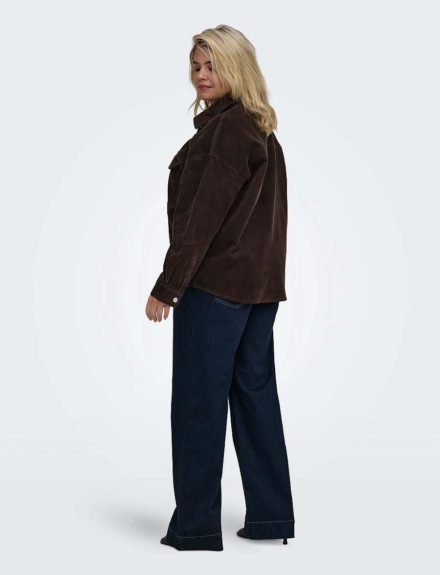 ONLY Carmakoma - CARTIGGY L/S CORD SHACKET PNT NOOS - overshirts - ganache - 3