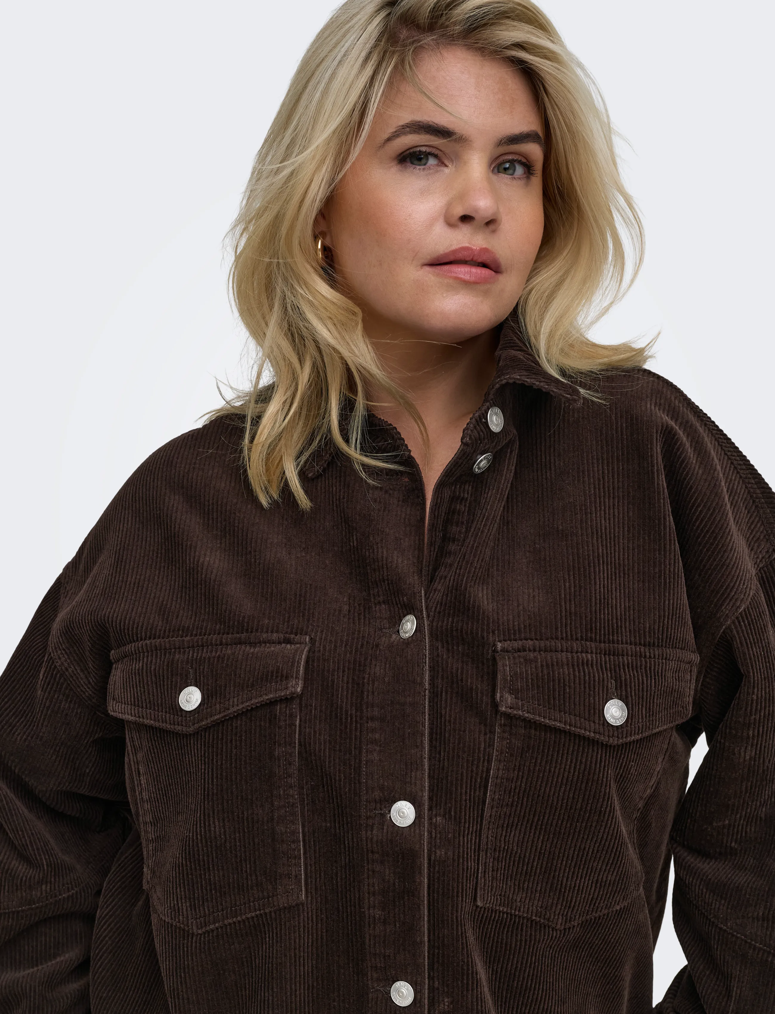 ONLY Carmakoma - CARTIGGY L/S CORD SHACKET PNT NOOS - overshirts - ganache - 5