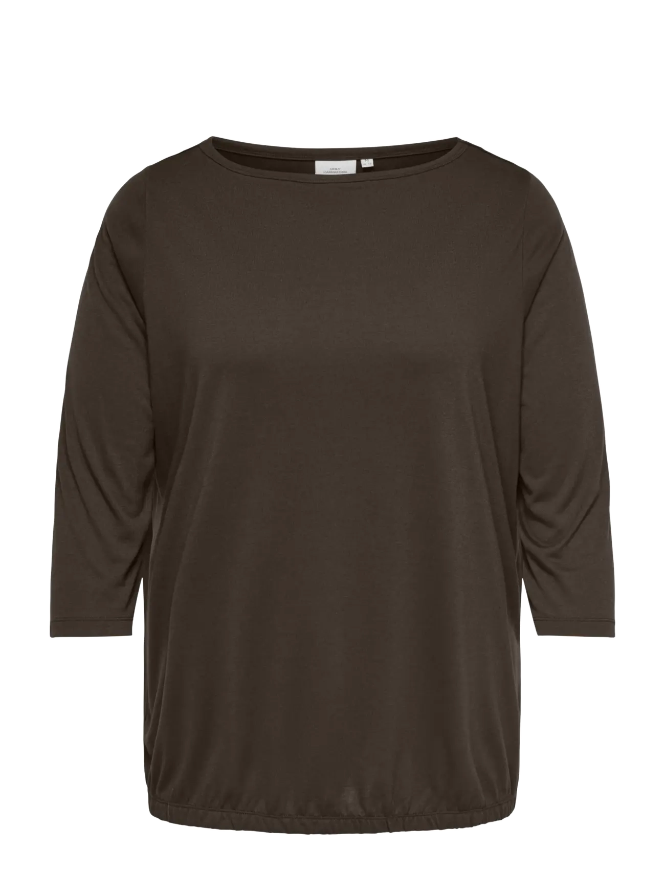 ONLY Carmakoma CARCARLINNE 3/4 BOATNECK TOP JRS - Kleidung - COFFEE BEAN / brown