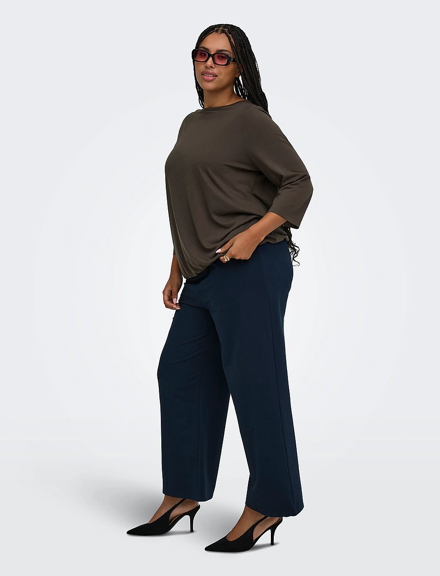 ONLY Carmakoma - CARCARLINNE 3/4 BOATNECK TOP JRS - coffee bean - 4