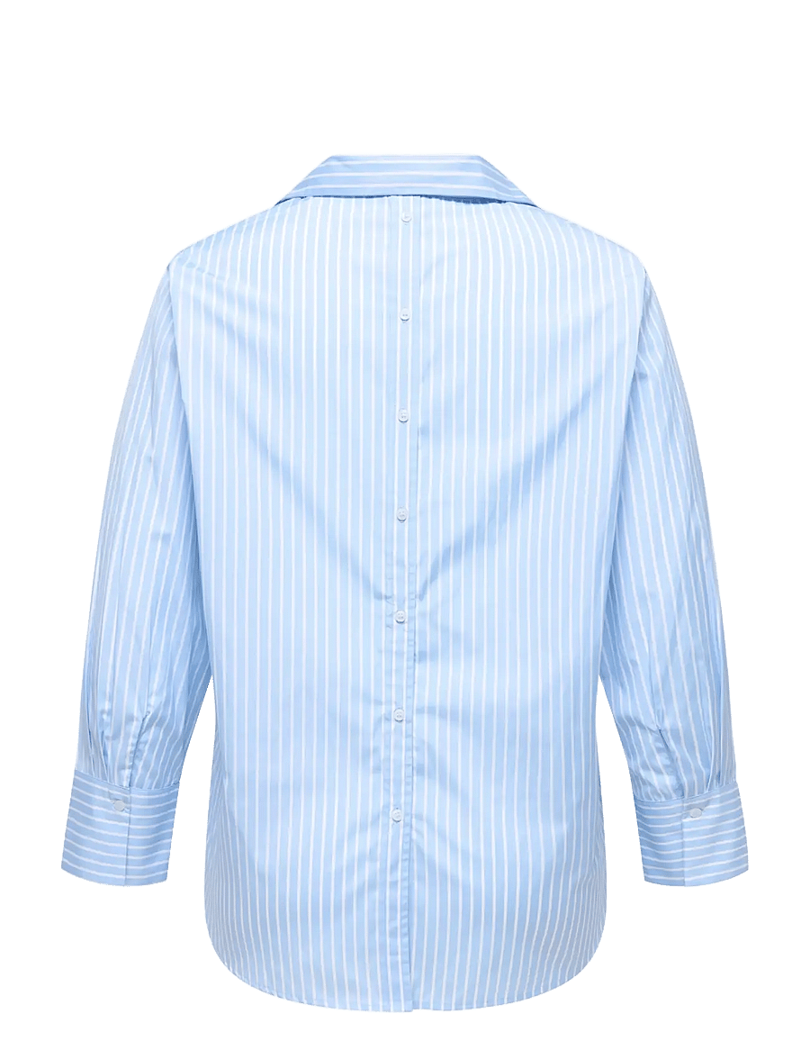 ONLY Carmakoma - CAROREGON ALVA LS BACK BTN SHIRT WVN - långärmade skjortor - soft chambray - 2