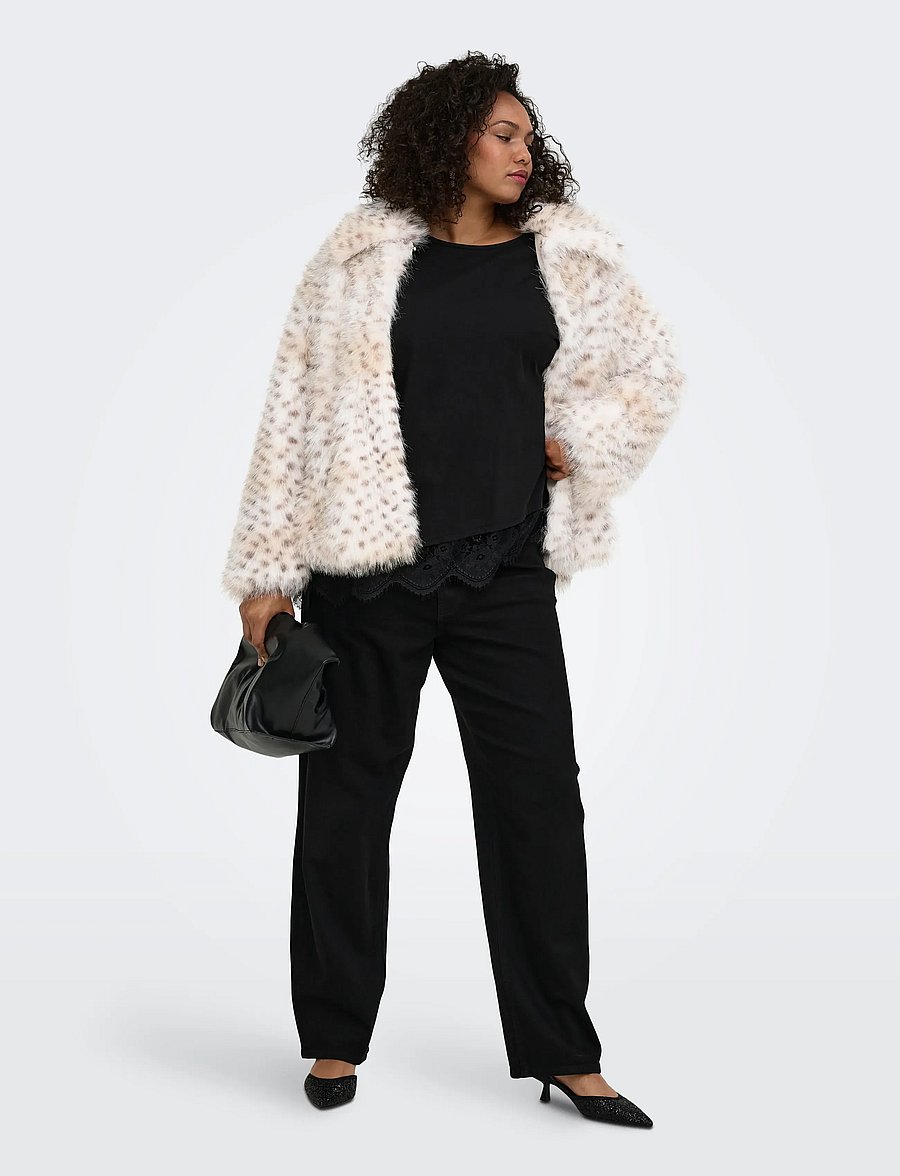 ONLY Carmakoma - CARJADE ANIMAL FUR JACKET OTW - kunstkarusnahk - pumice stone - 4