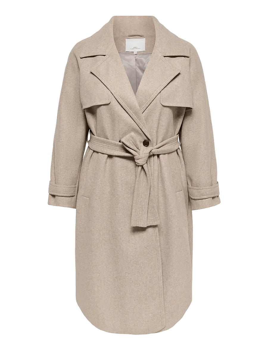 ONLY Carmakoma - CARLAURA BELTED LONG COAT OTW - simply taupe - 1