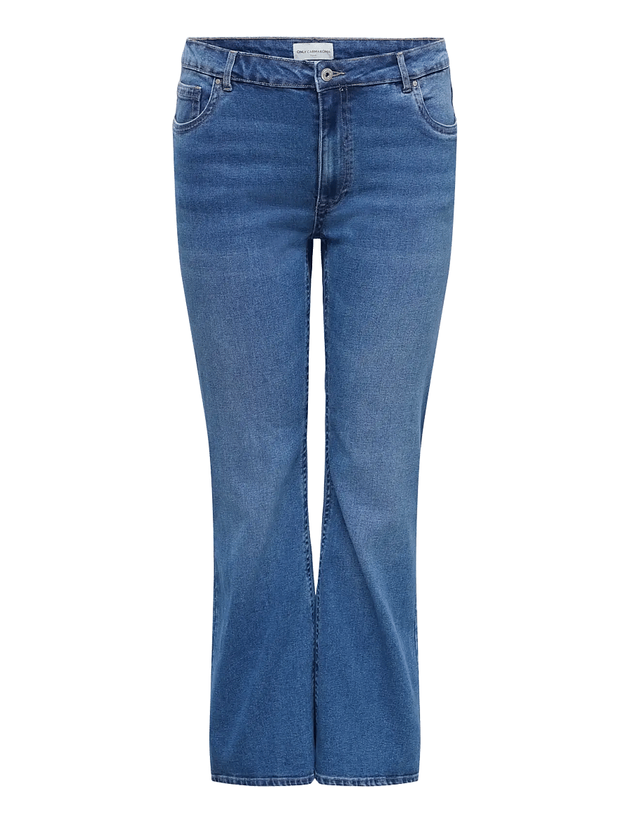 ONLY Carmakoma - CARPHOEBE REG BACK POC FLA PIM852 NOOS - flared jeans - medium blue denim - 1