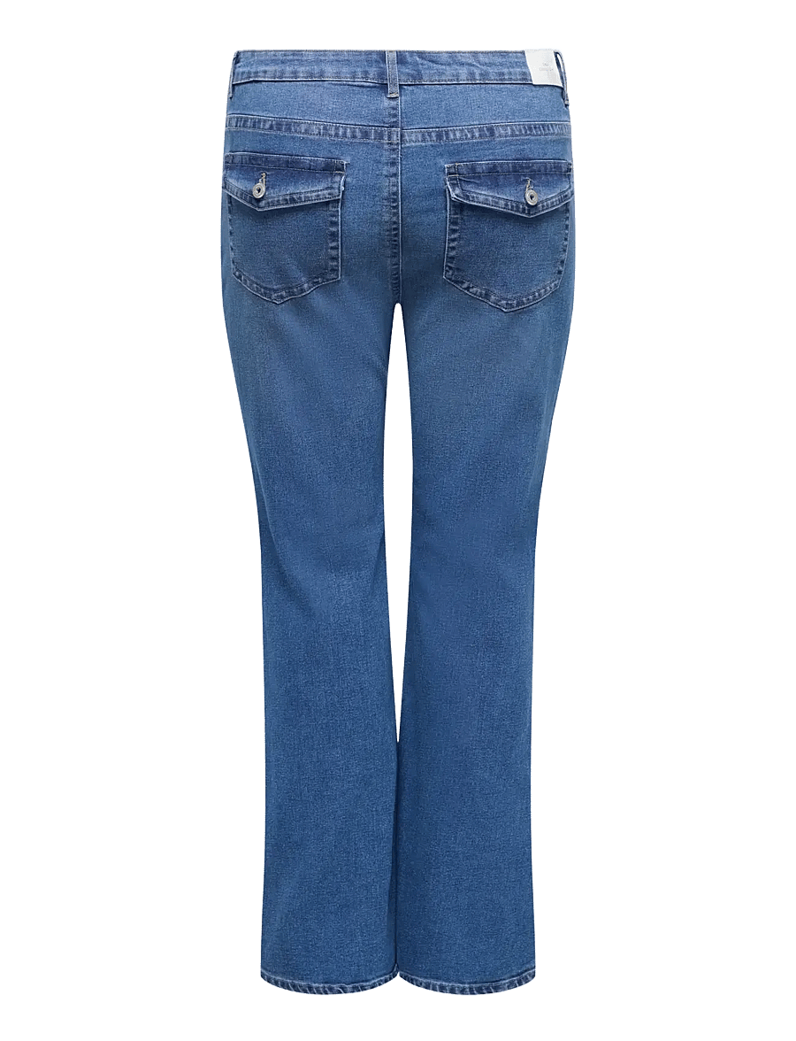 ONLY Carmakoma - CARPHOEBE REG BACK POC FLA PIM852 NOOS - flared jeans - medium blue denim - 2