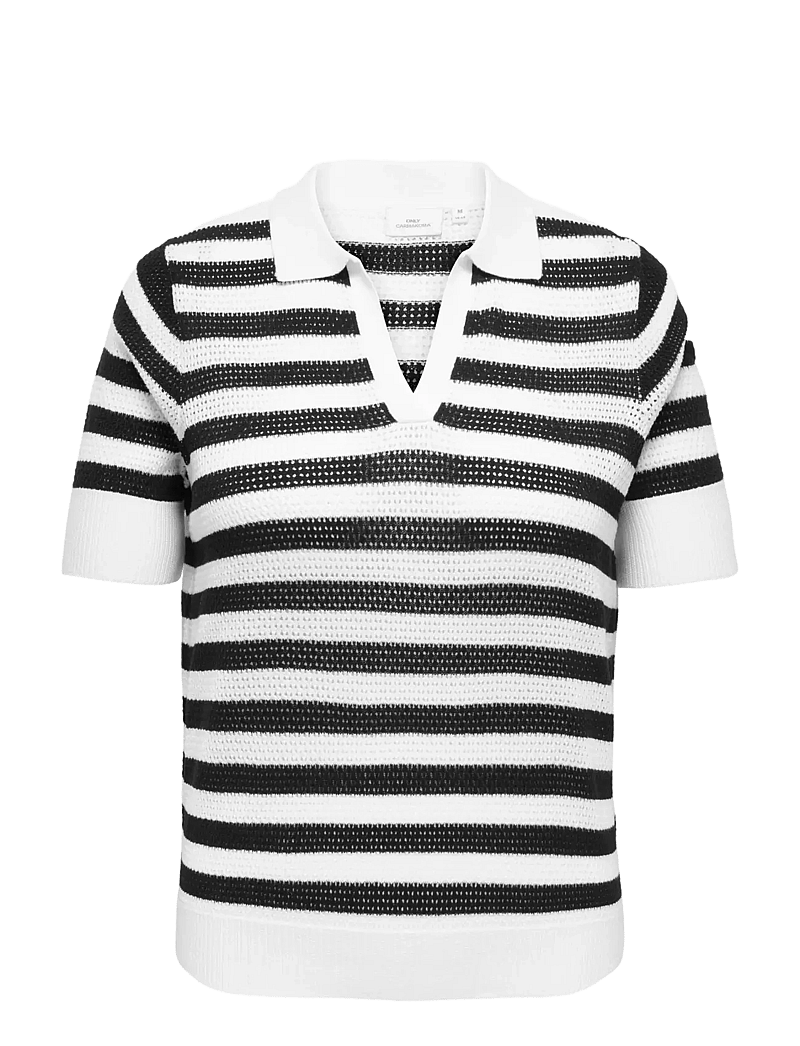 ONLY Carmakoma - CARDIANA SS POLO PULLOVER KNT - sviitrid - cloud dancer - 0