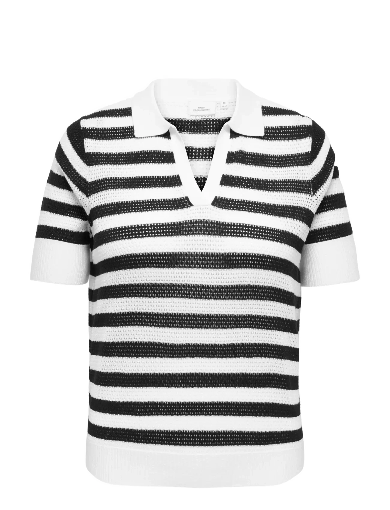 ONLY Carmakoma CARDIANA SS POLO PULLOVER KNT - Pullover - CLOUD DANCER / black