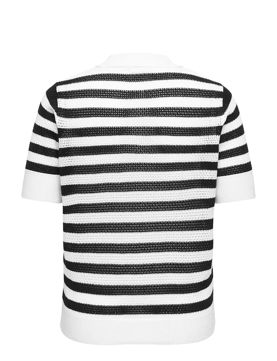ONLY Carmakoma - CARDIANA SS POLO PULLOVER KNT - stickade tröjor - cloud dancer - 1