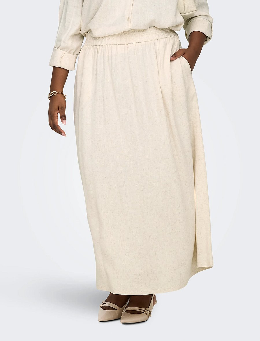 ONLY Carmakoma - CARSIESTA LONG SKIRT WVN NOOS - midi-röcke - moonbeam - 0