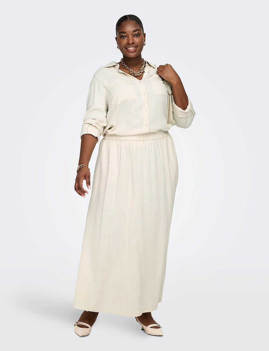 ONLY Carmakoma - CARSIESTA LONG SKIRT WVN NOOS - midi-röcke - moonbeam - 4