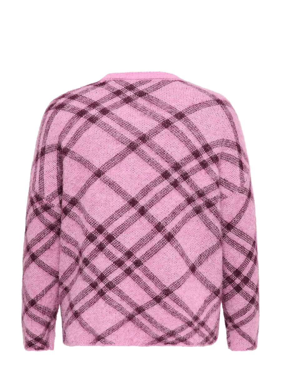 ONLY Carmakoma - CARNOEME LS PATTERN O-NECK KNT - kampsunid - cyclamen - 2