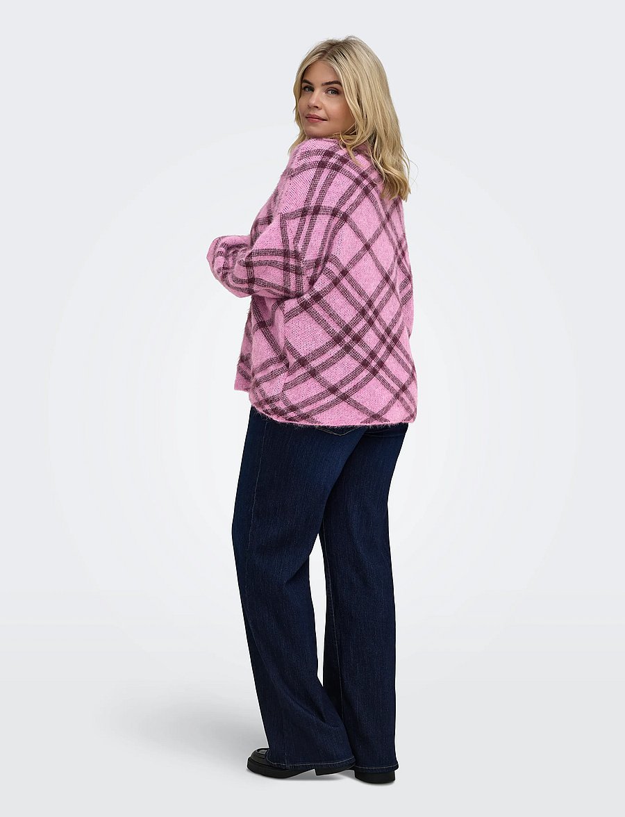 ONLY Carmakoma - CARNOEME LS PATTERN O-NECK KNT - kampsunid - cyclamen - 3
