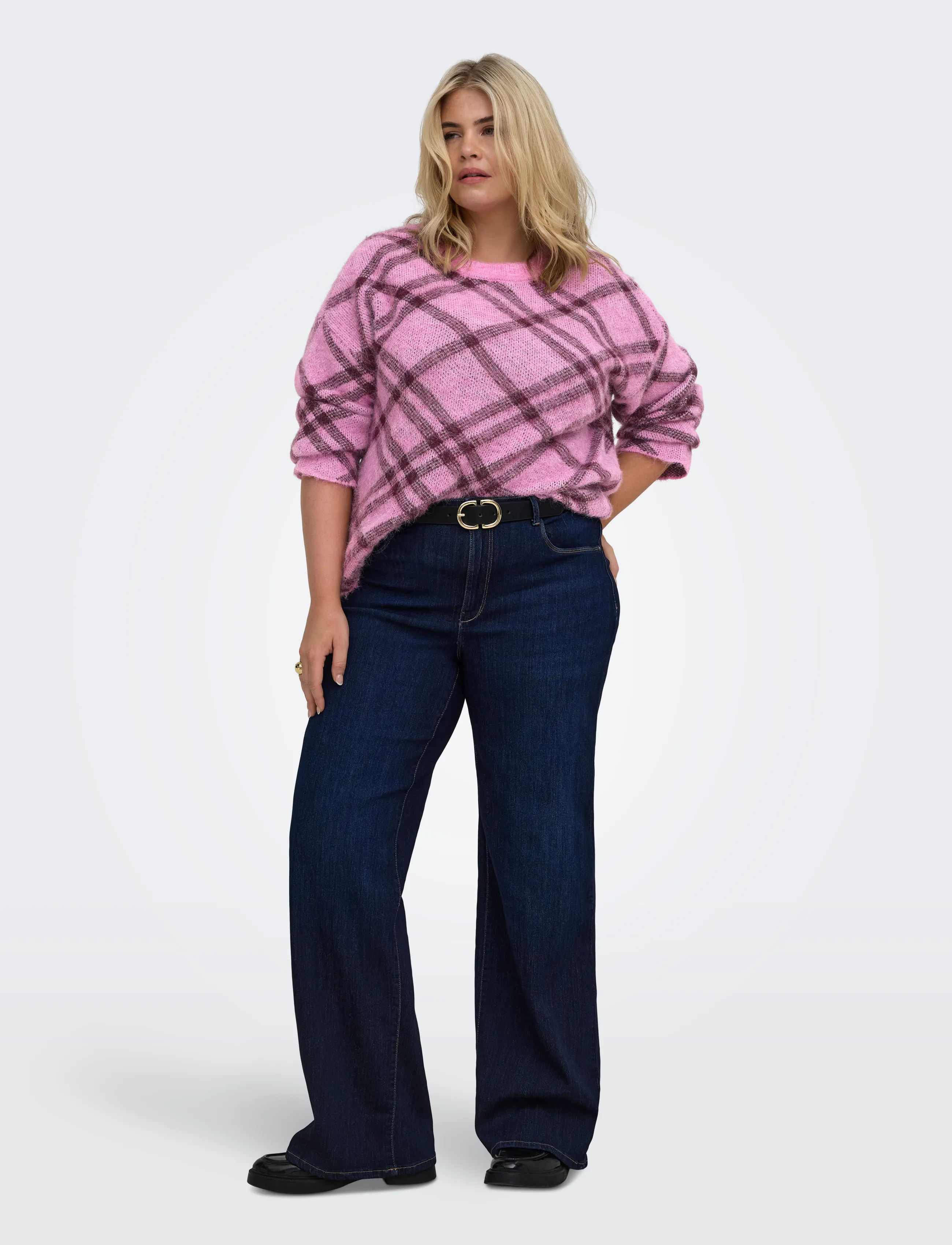 ONLY Carmakoma - CARNOEME LS PATTERN O-NECK KNT - kampsunid - cyclamen - 4