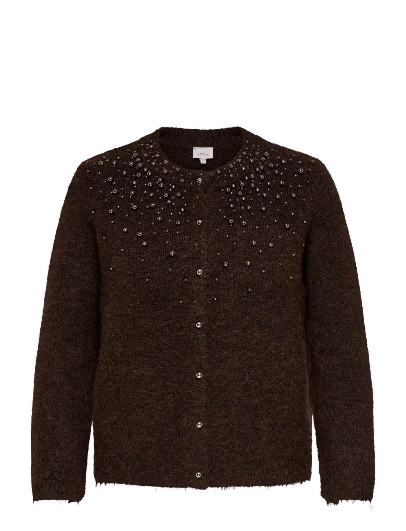ONLY Carmakoma CARMIGGIE LS O-NECK PEARL CARDIGAN KNT - Strickmode - COFFEE BEAN / brown