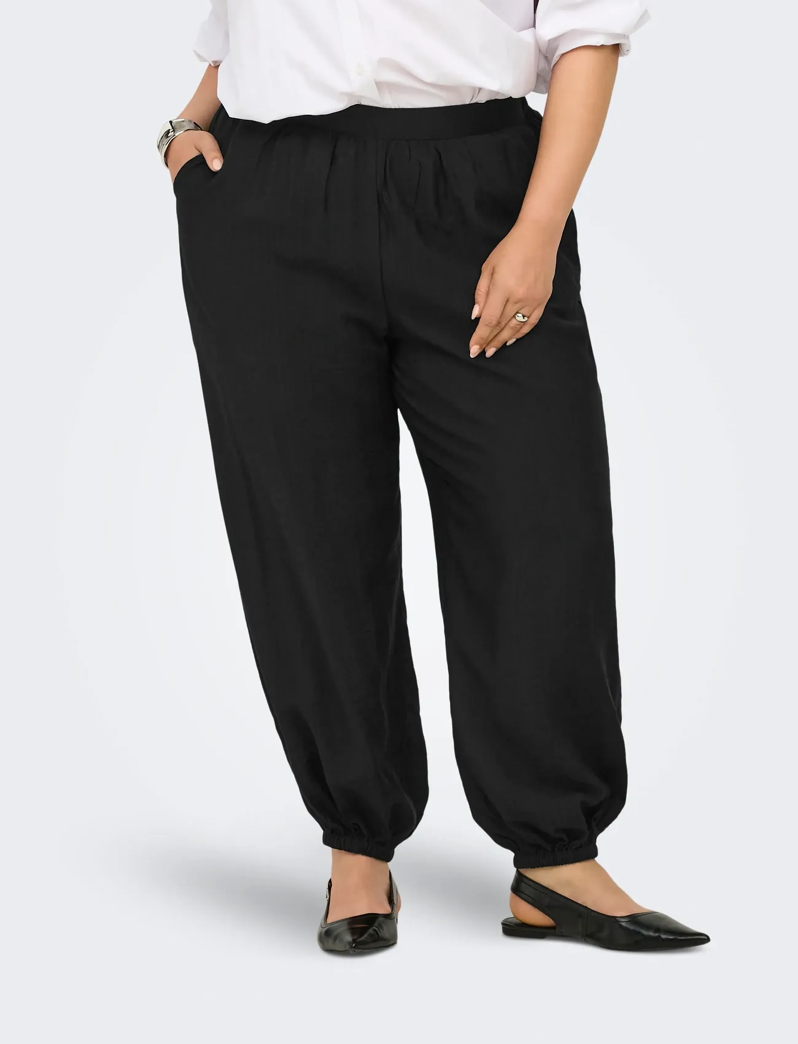 ONLY Carmakoma Carcamille Harem Pant Wvn, Kvinder, Harem Bukser, Sort, Str: 46 x 32
